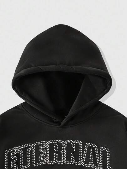 Street Life Men's Sparkling Diamond Hoodie, Loose Cropped Style