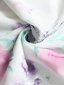 Ellevyn Plus Size Women's Elegant Floral Print Long Maxi Dress, Lightweight & Romantic, Suitable For Summer & Autumn