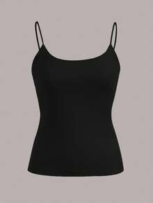 SHEIN EZwear 4pcs Pack Casual Solid Color Versatile Black & White Camisole Top, All-Match Style For Spring/Summer - Black and White - View 4