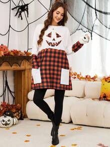 INAWLY Halloween Women Midi Dresses - Multicolor - View 5