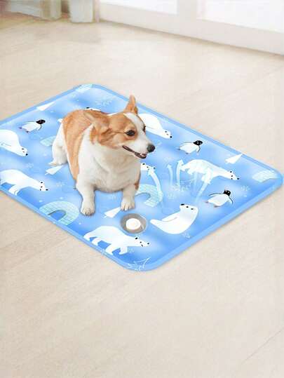 SHEIN 优质宠物冷却垫 - 即时冷却凝胶 - 防水且易于清洁，适用于床、狗笼、狗舍 - 多用途，适合幼犬和成年犬，室内/室外使用，冷却