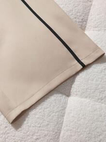 Regalyn Plus Size Women Casual Contrast Trim Straight Leg Pants Fall Cloth For Women