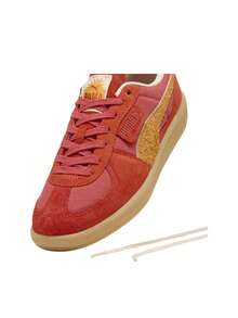 Puma Palermo Weathered Unisex Casual Sneakers Red Fire/Dark Poppy 401722 - Red - View 3