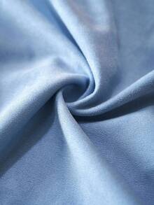 Zivah 2025 Autumn/Winter New Sky Blue Minimalist Short Zip-Up Baseball Jacket - Blue - View 8