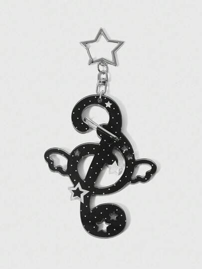 Anime Music Note, Polka Dot, Wing, Pentagram Print Keychain, Bag Charm, Versatile Decorative Accessory