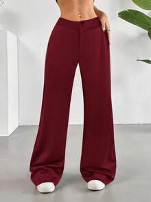SHEIN Tall CURVE Plus Size Solid Color Loose Low Waist Casual Versatile Women Pants