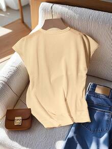 GlowEve Women's Casual Sleeveless Loose Fit Tank Top, Summer - Khaki - View 2