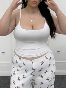 SHEIN EZwear 4pcs/Pack Plus Size Camisole Tops, Autumn - Multicolor - View 6