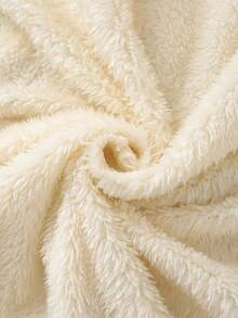 SHEIN Tween Girl Cute Casual Fashion Printed Hooded Jacket With Faux Fur Collar, Thermal Lined Parka, Suitable For Outings, Autumn/Winter, Skiing Girls Cartoon Jackets Cute Jackets Bear Print Jacket Fall - Apricot - View 5