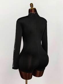 Amplova Mono de manga larga con estampado de esqueleto para talla grande de Halloween - Negro - Ver 7