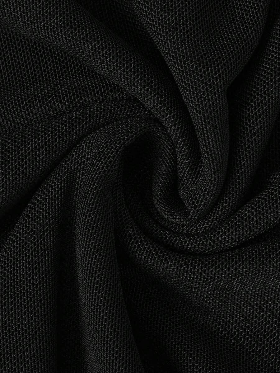 Calvaya Plus Size Mesh Patchwork Open Shoulder Sleeveless Backless Bodysuit, Casual Suitable For Outing & Party - Army Green - View 1