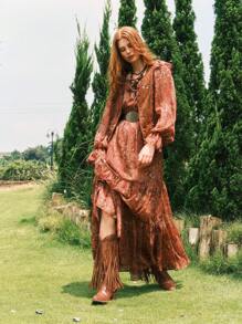 Styleloop Women's Western Boots, Boho Style, Retro American Style, Bohemian, Western Music Festival, Party, Christmas, Halloween Outfit