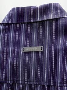 NEON BLANC 男士条纹短袖衬衫，万圣节蜘蛛网 - 藍色 - 查看 5