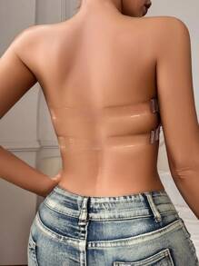 SHEIN 1 件透明吊带露背性感吊带背心 - 杏色 - 查看 2