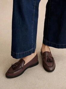 Rosivie Women's Casual Slip-On Flat Athletic Sneakers For Christmas - Coffee Brown - View 7