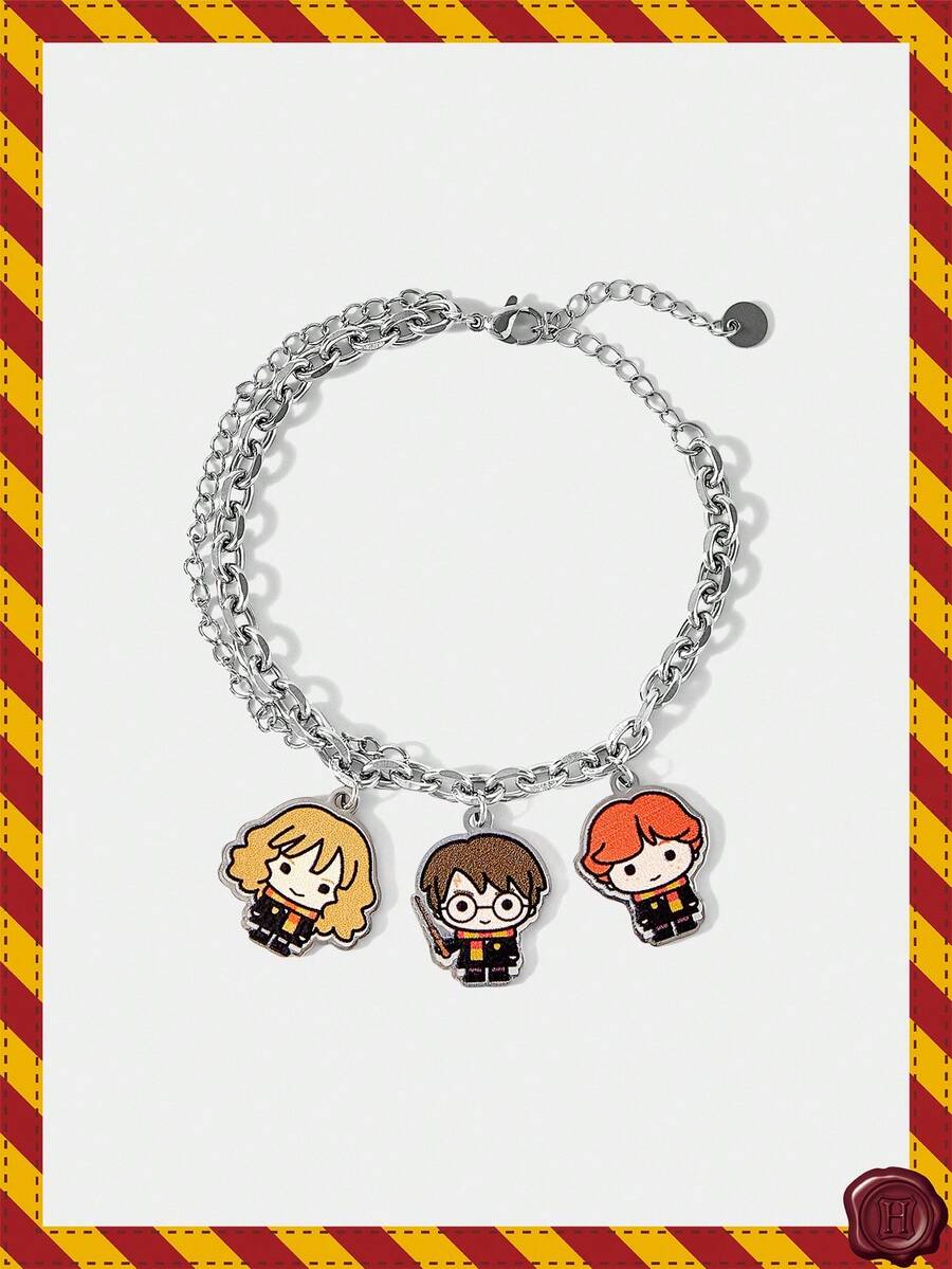 HARRY POTTER X SHEIN 1pc Cartoon Figure Graphic Pendant Metal Bracelet - Multicolor - View 1