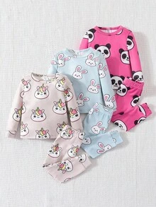 返校时尚女婴睡衣 舒适合身 - 彩色 - 查看 1