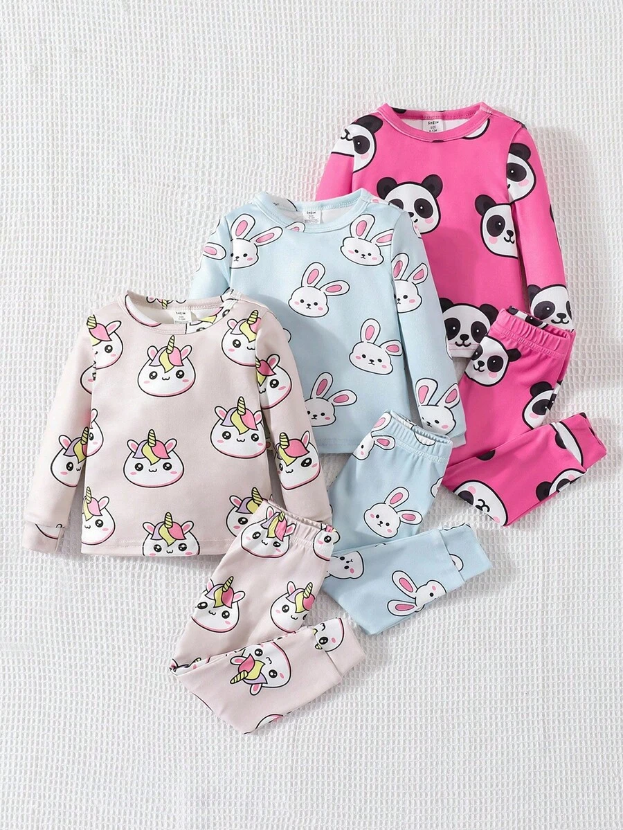 返校时尚女婴睡衣 舒适合身 - 彩色 - 查看 1