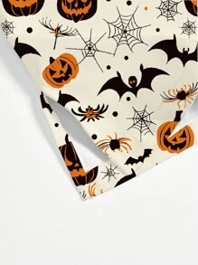 PopScrub Damen Halloween Kürbis & Fledermaus Muster Kasack, Halloween Kostüme, für Halloween Party - Verschiedenfarbig - Übersicht 4