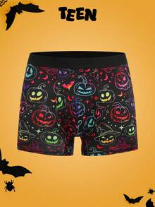 少女舒适柔软万圣节南瓜印花内裤