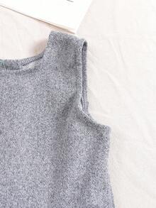 SHEIN 女童优雅灰色连衣裙外套套装，都市风秋冬款 - 灰色 - 查看 5