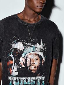 MODCRASH 时尚复古男士圆领短袖休闲T恤 春夏款 - 黑色 - 查看 6