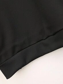 EMERY ROSE Mùa ma Halloween, Bí ngô mùa thu, Áo nỉ cổ tròn in họa tiết nhiệt Ghost Mom dành cho nữ - màu đen - Xem 6