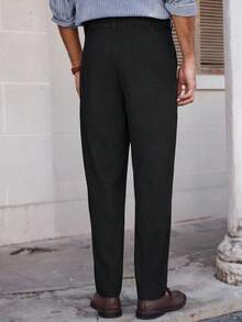 Manfinity Bizformal Quần âu công sở nhung đen cho nam Quần xếp ly cho nam Quần cạp cao cho nam Quần nam Quần âu trang trọng Quần âu đen Quần xếp ly cho nam Quần âu cạp cao cho nam Quần âu nam - màu đen - Xem 2