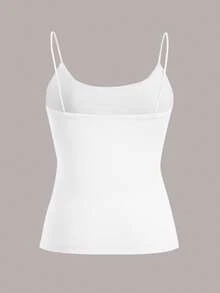 SHEIN EZwear 4pcs Pack Casual Solid Color Versatile Black & White Camisole Top, All-Match Style For Spring/Summer - Black and White - View 11