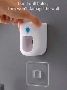 1 件装牙膏分配器，浴室壁挂式免提牙膏挤压器支架，无需电力，设计简约 - 白色 - 查看 4