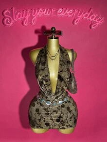 Slaydiva 2025夏初秋新款波西米亚音乐节两件套服装，乡村风，洋气，海边度假，休闲，前卫，派对，可爱甜美，千禧年Y2K，性感火辣女孩 - 卡其色 - 查看 13