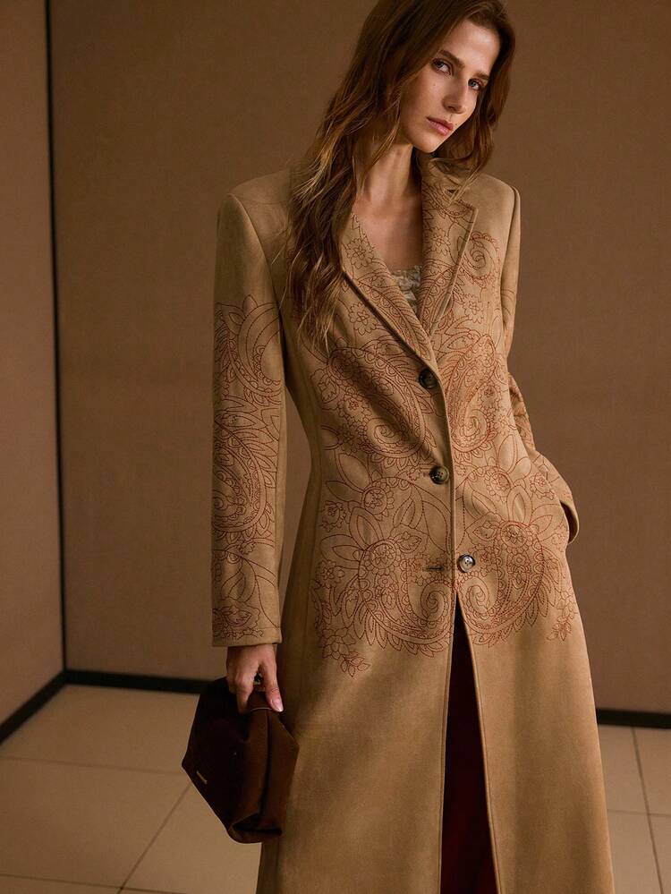 PAISLEY EMBROIDERY TRENCH COAT
