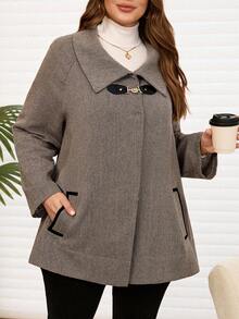 EMERY ROSE Áo khoác đi làm thời trang cỡ lớn, Thu/Đông - Màu nâu  Mocha - Xem 4