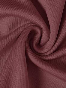 SHEIN MOOSTA 大码女式黑色垂坠领口褶饰修身美人鱼针织连衣裙，适合派对和活动 - 珊瑚粉 - 查看 4