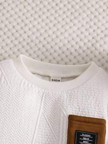 2件套男婴休闲白色长袖卫衣和松紧腰运动裤套装，男女通用婴儿服装，男婴冬季服装，男婴休闲套装，男婴服装套装，男婴冬季套装，男婴秋季套装 - 彩色 - 查看 4