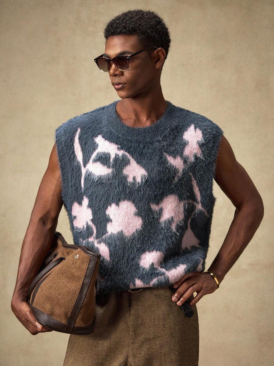Business Casual Áo vest dệt kim AKNOTIC dành cho nam, áo len cổ tròn màu xám, có thể giặt bằng máy hoặc giặt khô, áo chui đầu dáng rộng, phù hợp với nhiều mùa, thu đông - Xám - Xem 1