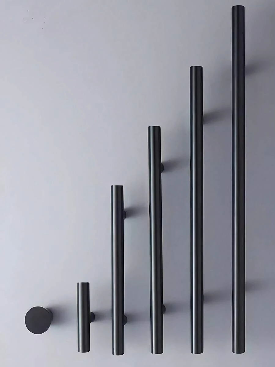 4pcs Kitchen Handle Stainless Steel T Bar Door Pull 76mm 96mm Cabinet Knobs And Handles Black Furniture Handle - Multicolor - View 1