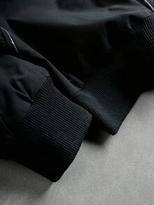 PAVTROS 男士长袖休闲拉链连帽衫外套，纯色简约拉链，百搭时尚休闲风，开襟设计，这款外套是送给朋友、丈夫、亲戚的绝佳礼物，拉链外套，科技风外套，秋季必备 - 黑色 - 查看 5