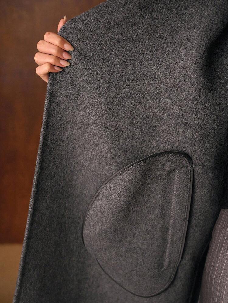 WOOL OVERSIZED LAPEL DOUBLE-FACED CINCHED WAIST COAT, AUTUMN/WINTER