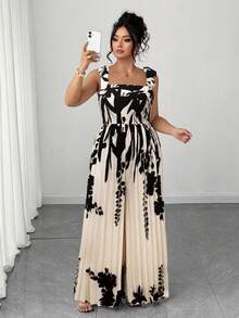 Elenzga Halloween Plus Size Jumpsuits - Apricot - View 4