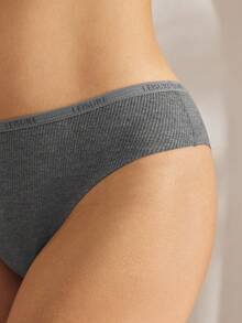 Ocili Slip casual a costine con fascia con lettera per donna