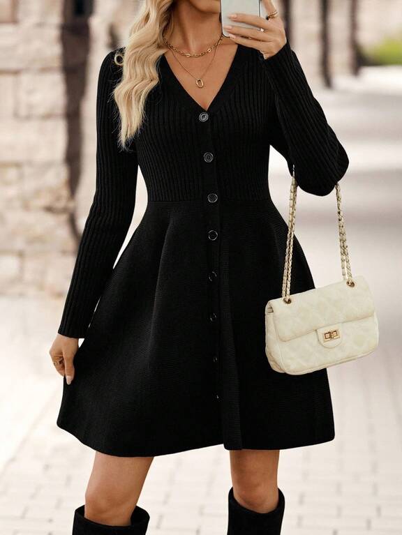 business casual winter dresses Amazon.com: NENONA Women's 2026 Long Sleeve Fall Sweater Dress Winter  Spring Fashion Button Elegant Business Casual Work Mini Dresses(Apricot, S)  : Clothing, Shoes & Jewelry