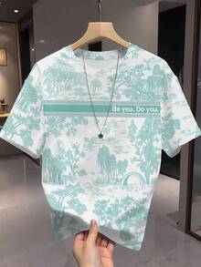 SHEIN Plus Size Casual Loose Fit Round Neck Short Sleeve T-Shirt, Suitable For Everyday Wear