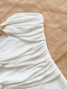 Soleia 女士度假秋冬白色波浪针织纹理修身镂空海星装饰连衣裙，性感修身派对、约会、情人节、狂欢节、复活节、西部、游轮、假日、海滩、音乐节、波西米亚风度假装，百搭 - 白色 - 查看 3