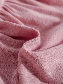 SHEIN 女宝宝纯色圆领荷叶边下摆长袖A字裙。荷叶边圆领设计，优雅大方。荷叶边长袖A字廓形，时尚动感。无论是玩耍还是参加家庭聚会，宝宝都能成为最闪耀的存在。 - 粉色 - 查看 4