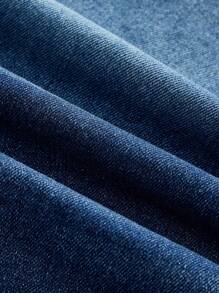 EMERY ROSE Plus Size Women's Elastic Waist Denim Shorts With Pockets And Rolled Hem Design For Casual Wear