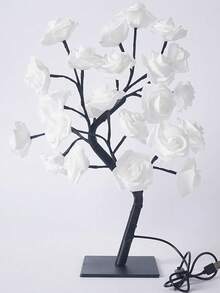 1 桌面装饰灯，万圣节氛围台灯，USB 供电玫瑰台灯，LED 白玫瑰小夜灯，圣诞节室内仙女灯，婴儿房小夜灯，卧室装饰，节日装饰灯，圣诞装饰，用于家居装饰，游戏室装饰，派对装饰灯，婚礼装饰，书房，阅览室，适用于万圣节、圣诞节、情人节、母亲节、父亲节、节日礼物、生日礼物、乔迁礼物、婚礼季节礼物 - 白色 - 查看 5