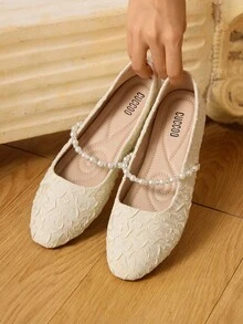 CUCCOO HITCHD Women's Elegant Commuter Beaded Flat Shoes