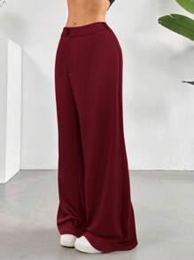 SHEIN Tall CURVE Plus Size Solid Color Loose Low Waist Casual Versatile Women Pants