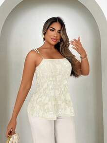 Xyvia Women's Elegant Jacquard Sequin Camisole, Summer